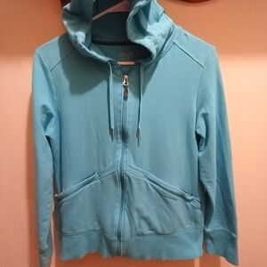 Calvin Klein Women's Hooded Zip Jacket in Light Teal